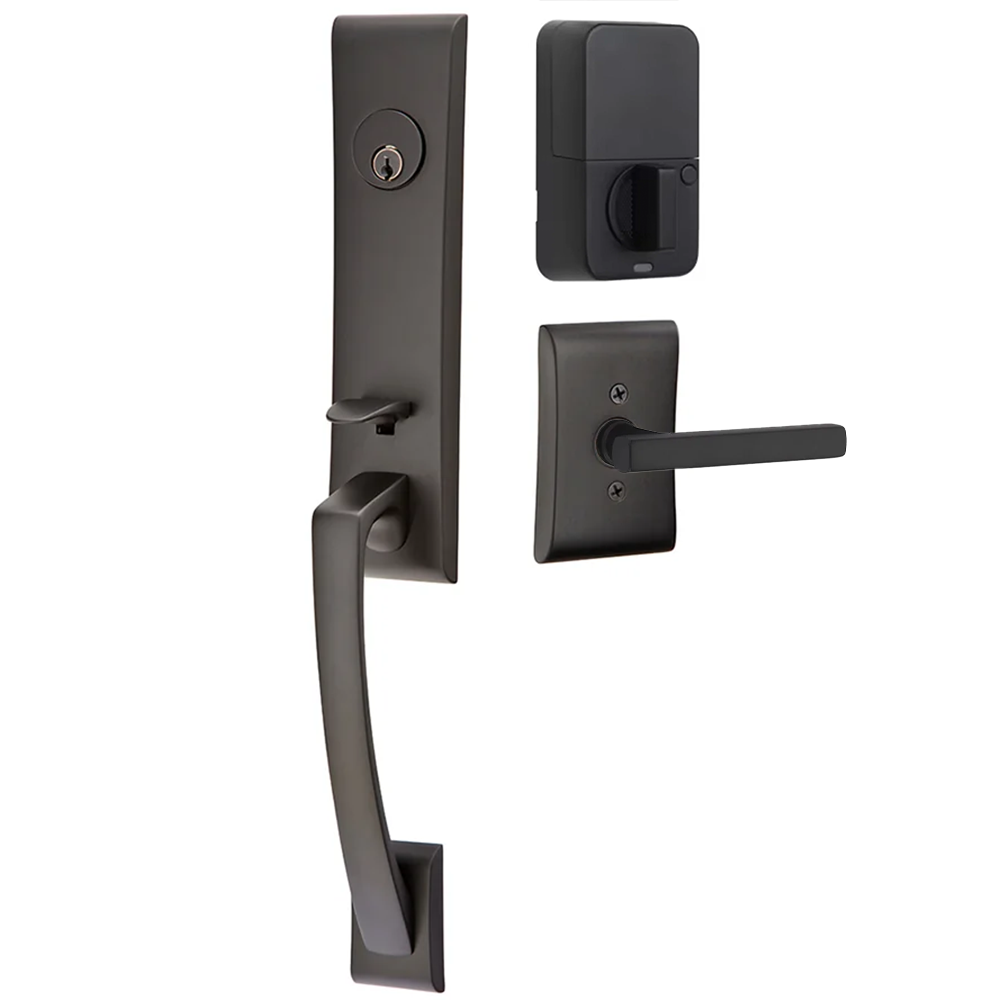 Emtek Apollo Tubular Entryset Monolithic with Freestone Lever