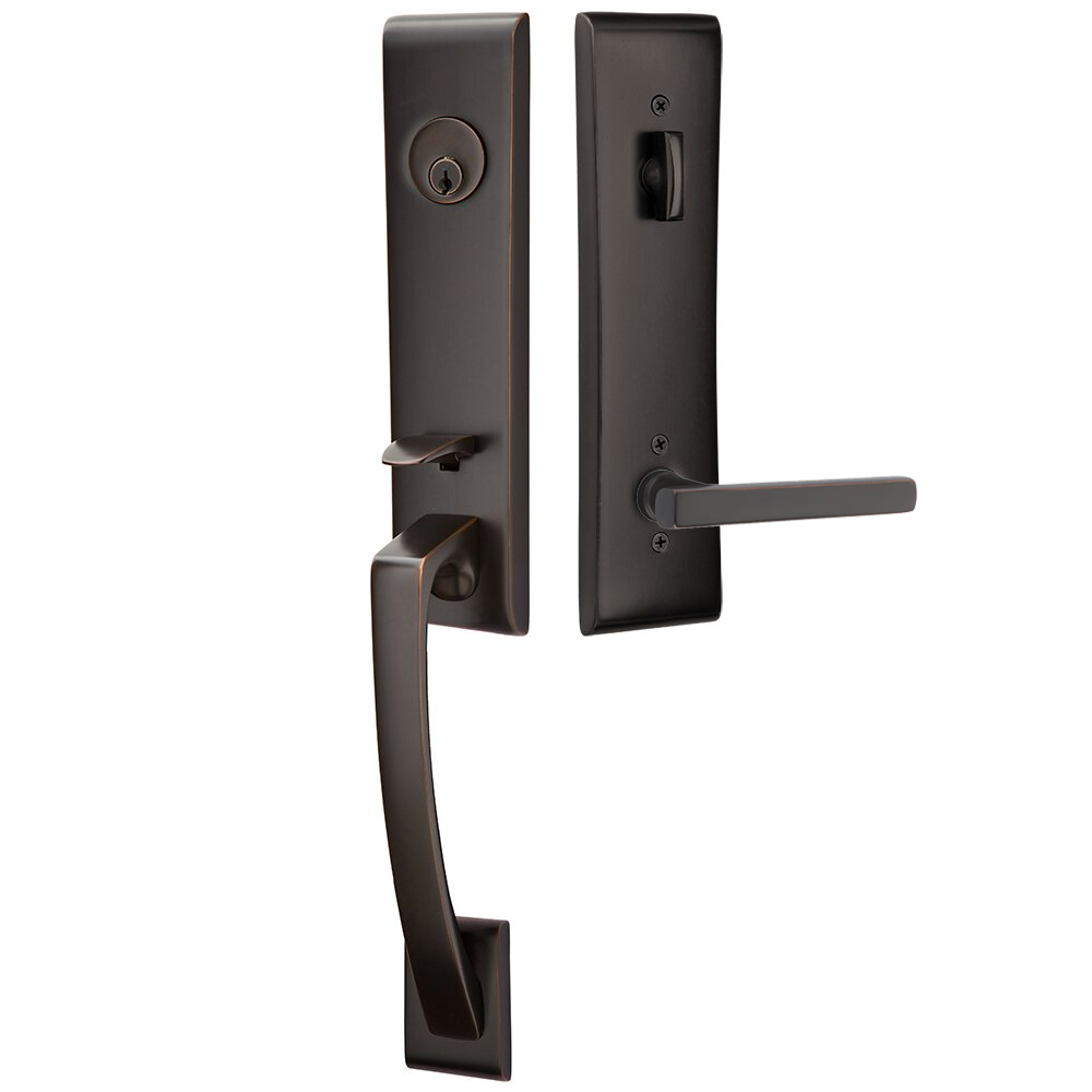 Emtek Apollo Tubular Entryset Monolithic with Freestone Lever