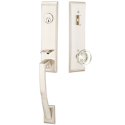 Emtek Apollo Tubular Entryset Monolithic with Georgetown Glass Knob