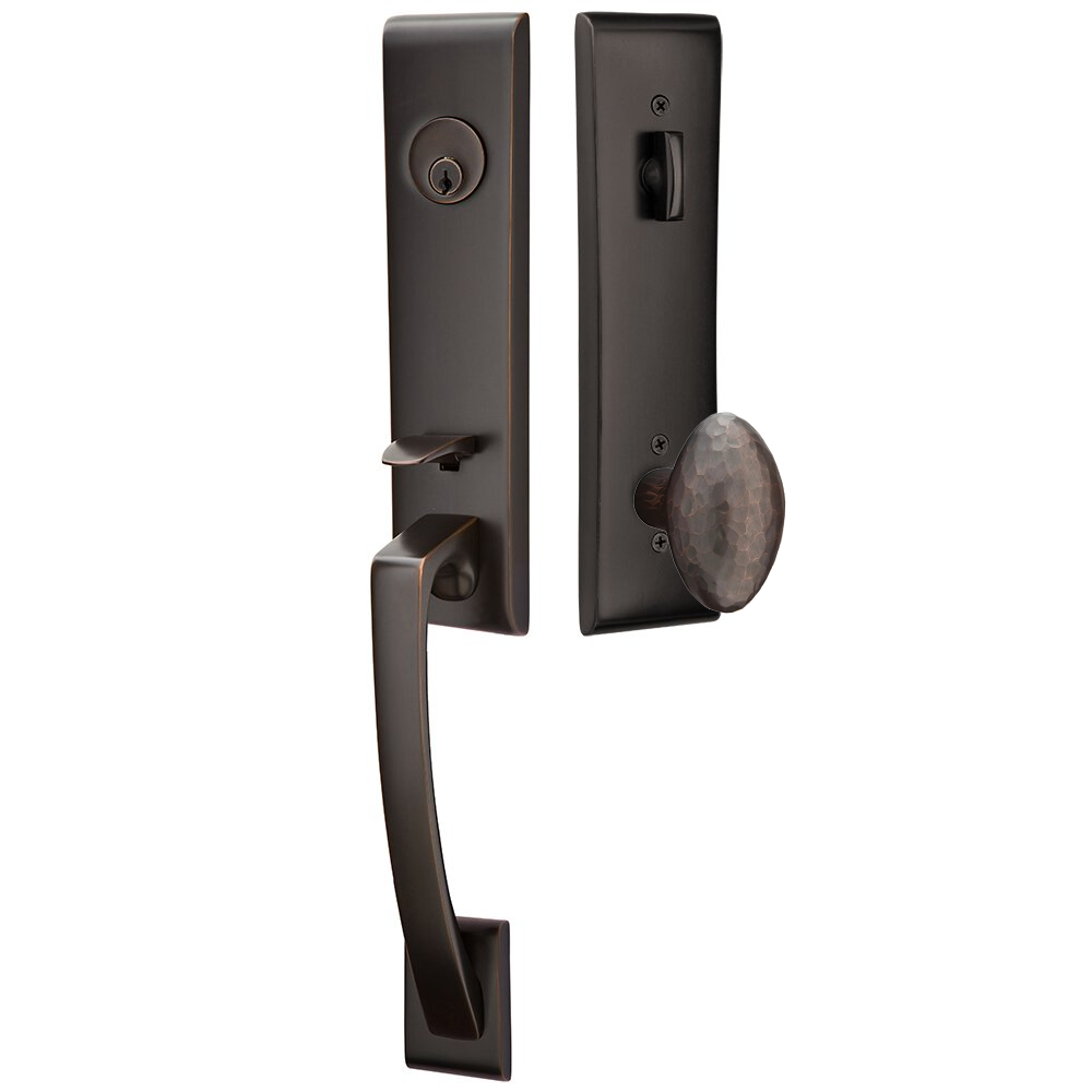 Emtek Apollo Tubular Entryset Monolithic with Hammered Egg Knob