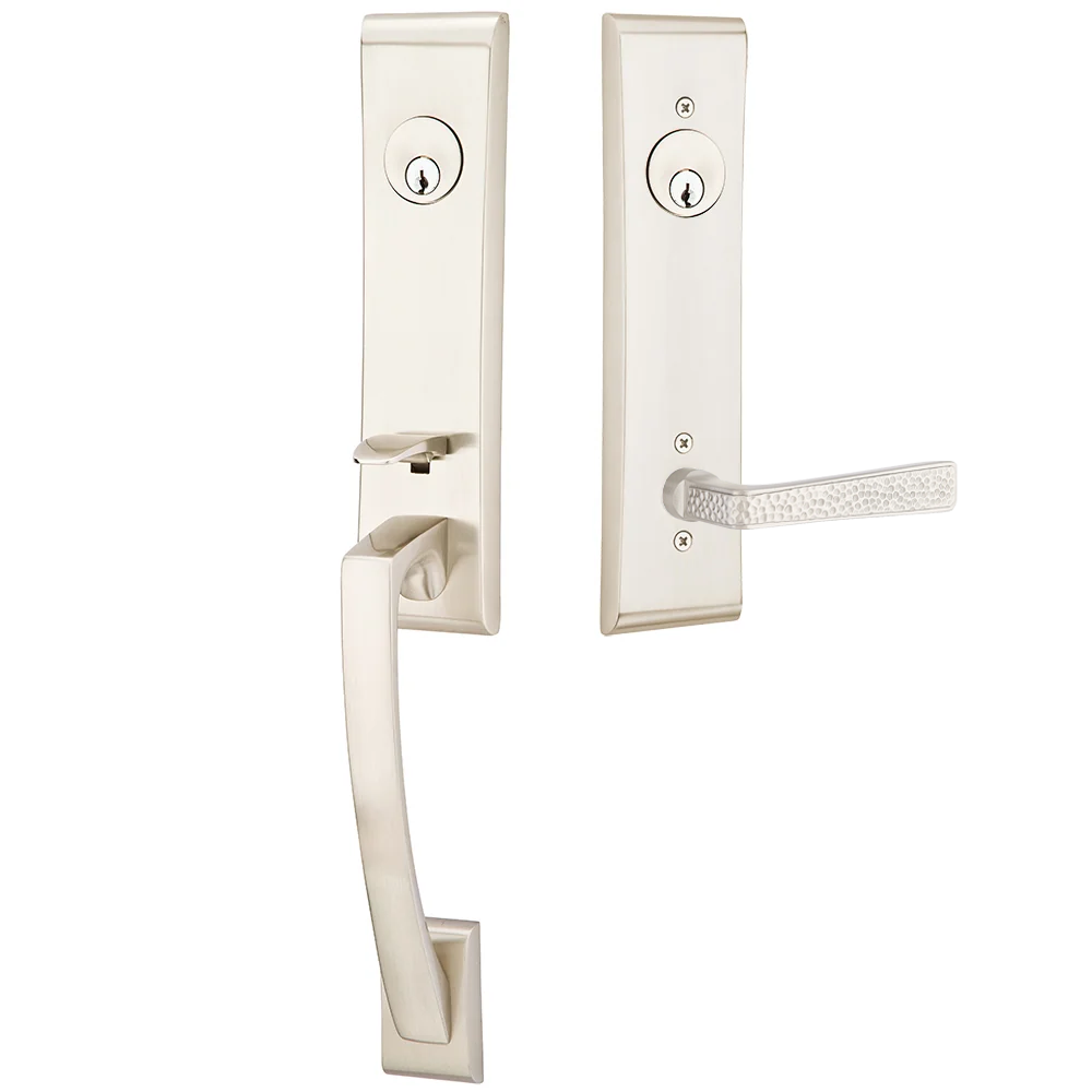 Emtek Apollo Tubular Entryset Monolithic with Hammered Lever