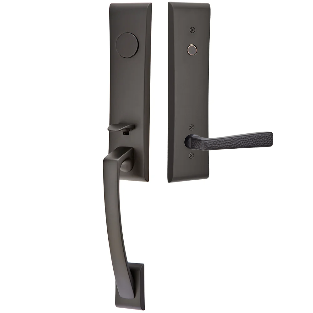 Emtek Apollo Tubular Entryset Monolithic with Hammered Lever