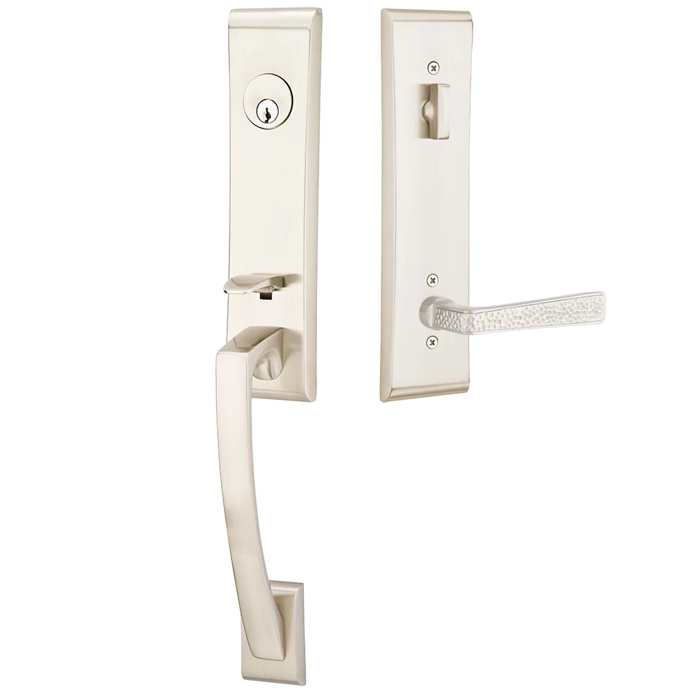 Emtek Apollo Tubular Entryset Monolithic with Hammered Lever