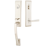 Emtek Apollo Tubular Entryset Monolithic with Hammered Lever