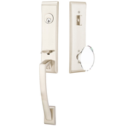 Emtek Apollo Tubular Entryset Monolithic with Hampton Glass Knob