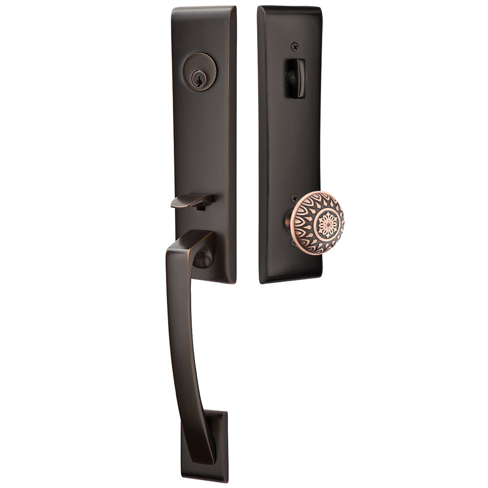 Emtek Apollo Tubular Entryset Monolithic with Lancaster Knob