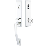 Emtek Apollo Tubular Entryset Monolithic with Lowell Glass Knob