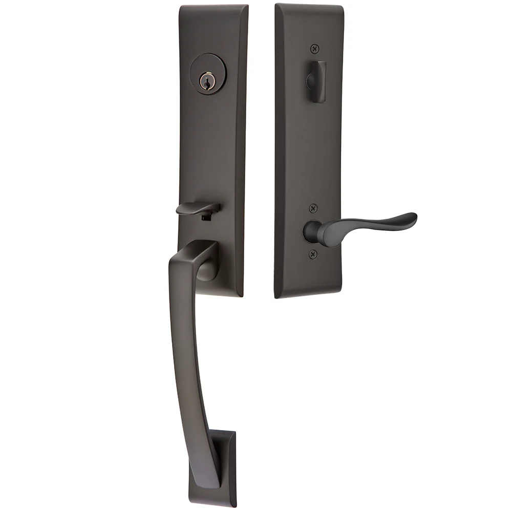 Emtek Apollo Tubular Entryset Monolithic with Luzern Lever