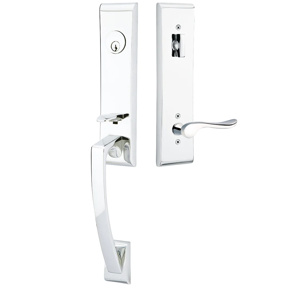 Emtek Apollo Tubular Entryset Monolithic with Luzern Lever