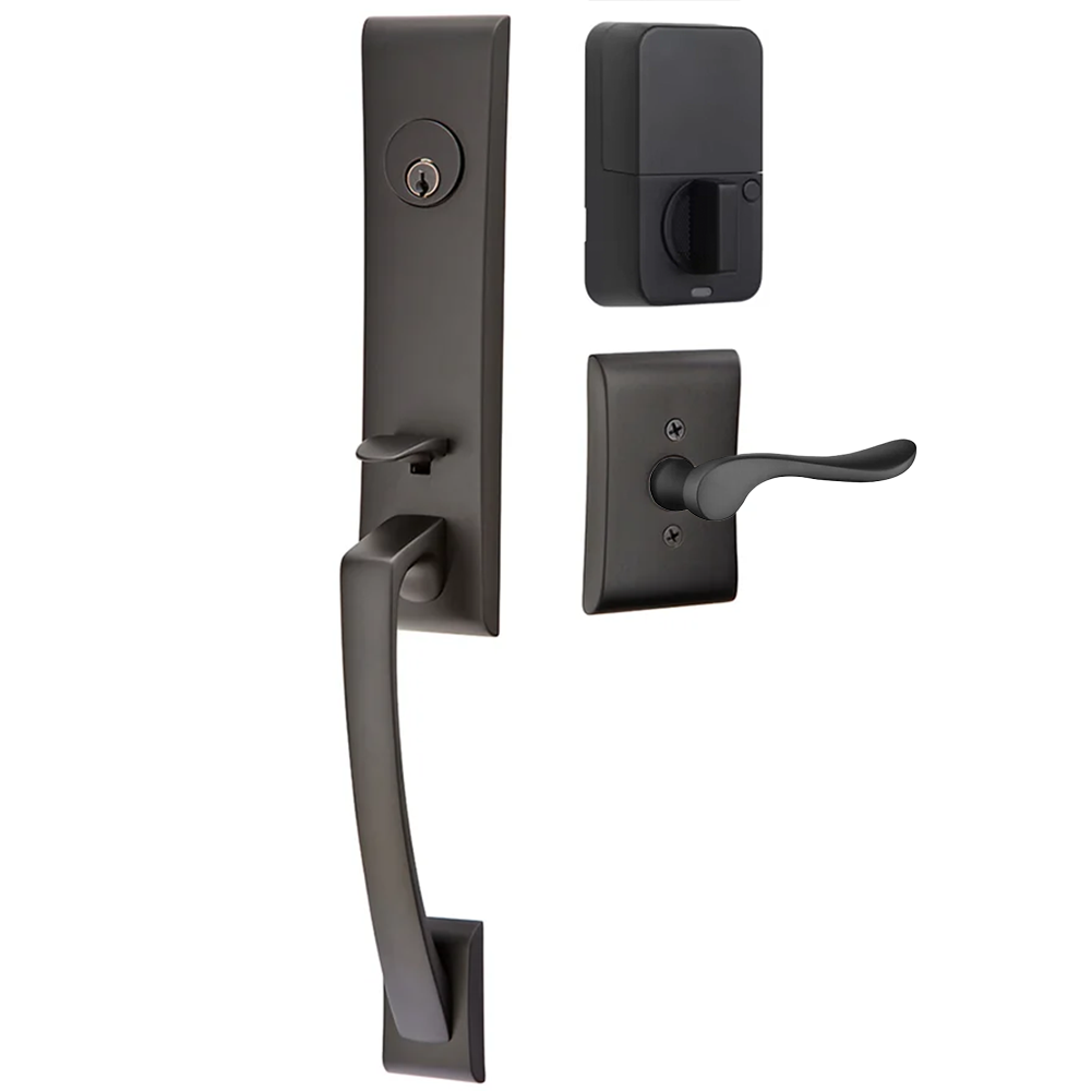 Emtek Apollo Tubular Entryset Monolithic with Luzern Lever