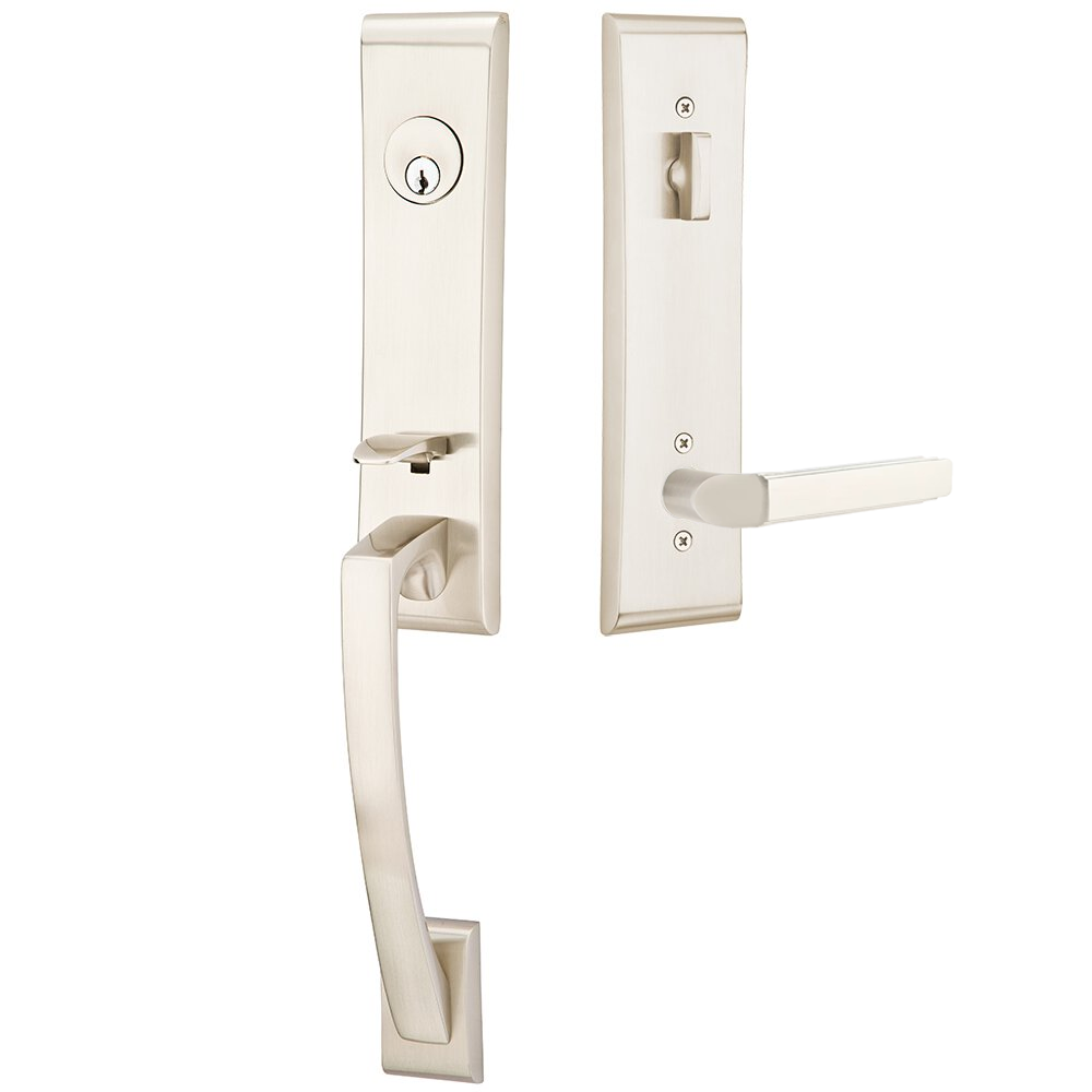 Emtek Apollo Tubular Entryset Monolithic with Milano Lever