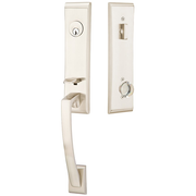 Emtek Apollo Tubular Entryset Monolithic with Providence Glass Knob