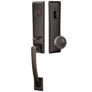 Emtek Apollo Tubular Entryset Monolithic with Ribbon & Reed Knob