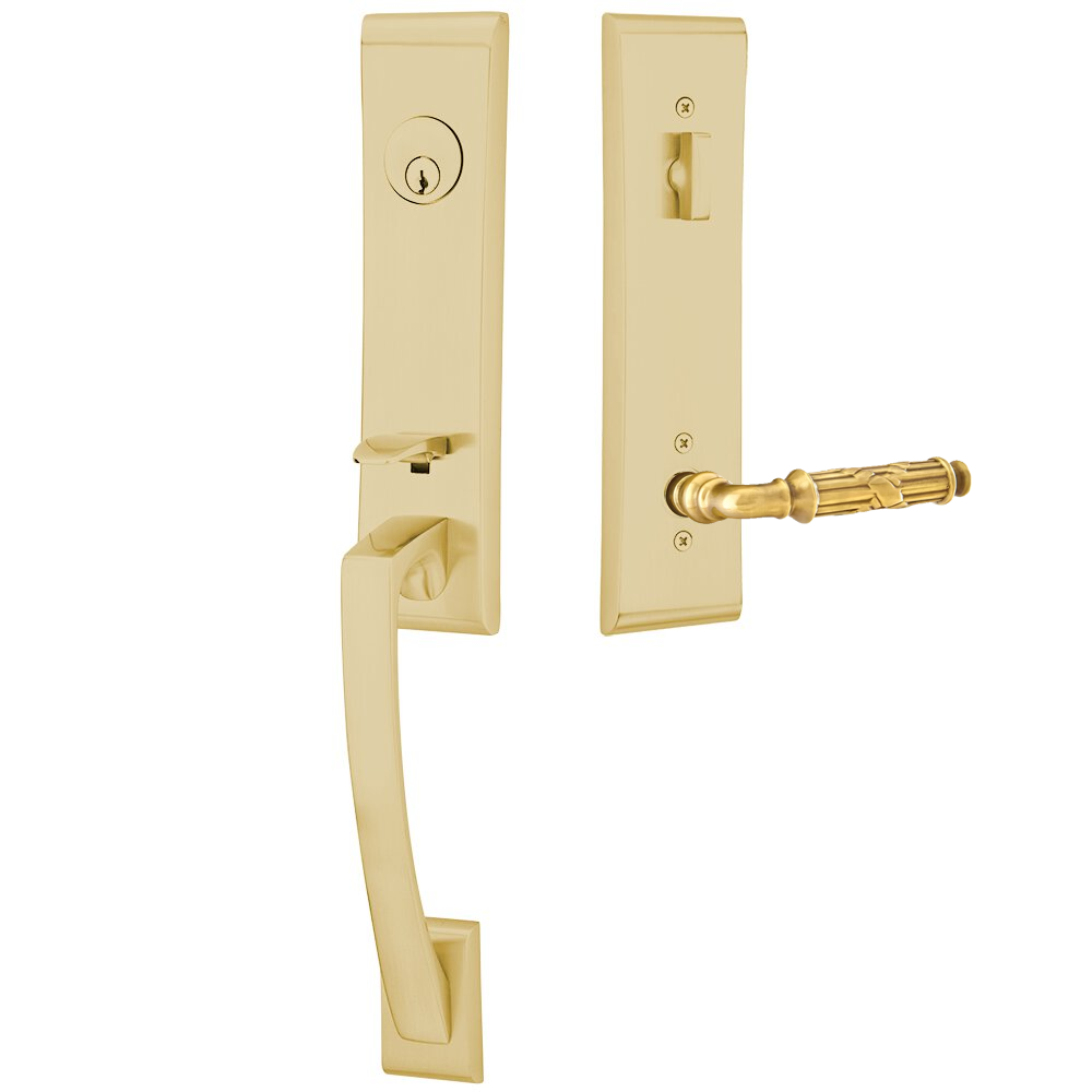 Emtek Apollo Tubular Entryset Monolithic with Ribbon & Reed Lever