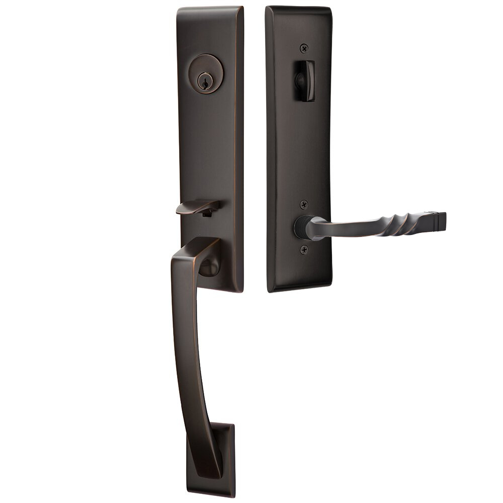 Emtek Apollo Tubular Entryset Monolithic with Santa Fe Lever