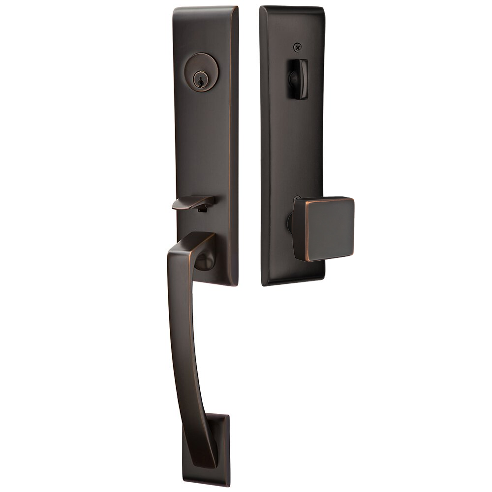 Emtek Apollo Tubular Entryset Monolithic with Square Knob