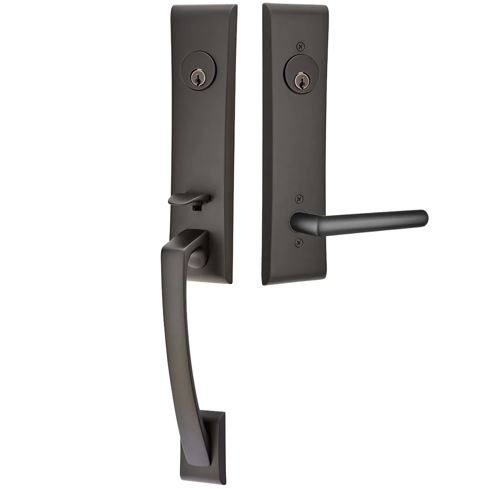 Emtek Apollo Tubular Entryset Monolithic with Stuttgart Lever