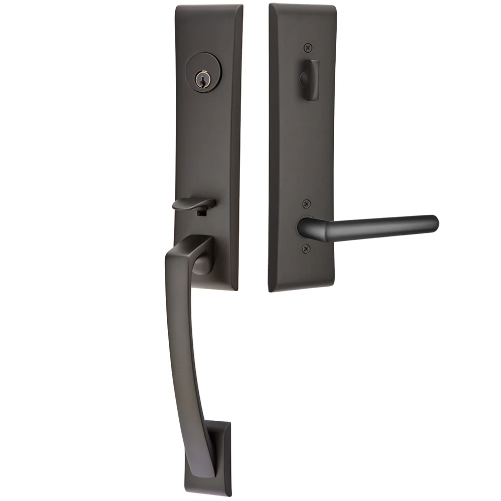 Emtek Apollo Tubular Entryset Monolithic with Stuttgart Lever