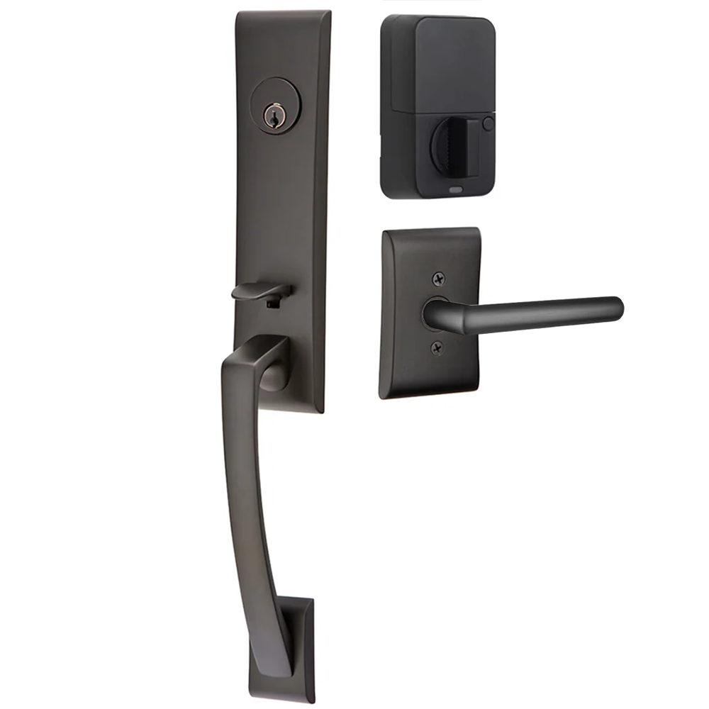 Emtek Apollo Tubular Entryset Monolithic with Stuttgart Lever