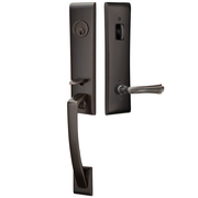 Emtek Apollo Tubular Entryset Monolithic with Wembley Lever