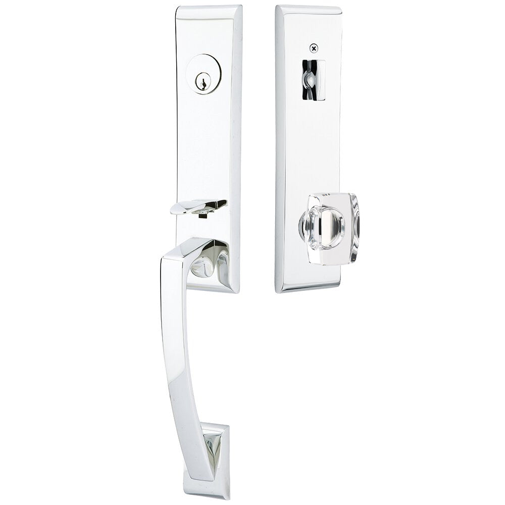 Emtek Apollo Tubular Entryset Monolithic with Windsor Glass Knob