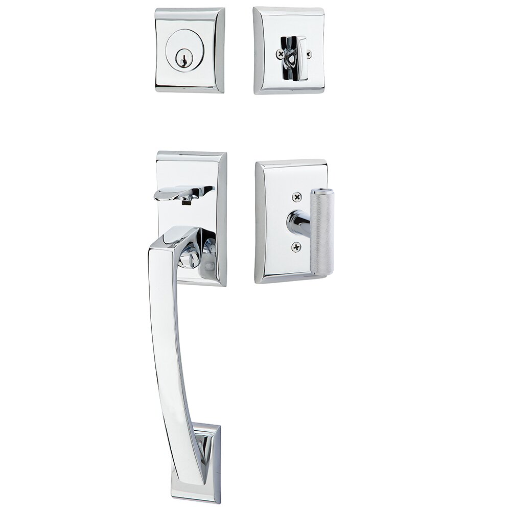 Emtek Ares Tubular Entryset Sectional with Ace Knurled Knob