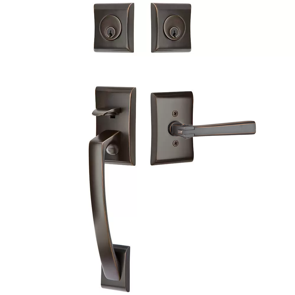 Emtek Ares Tubular Entryset Sectional with Arts & Crafts Lever