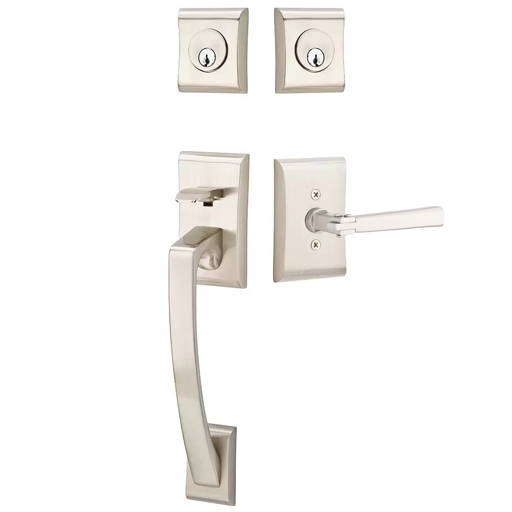 Emtek Ares Tubular Entryset Sectional with Arts & Crafts Lever