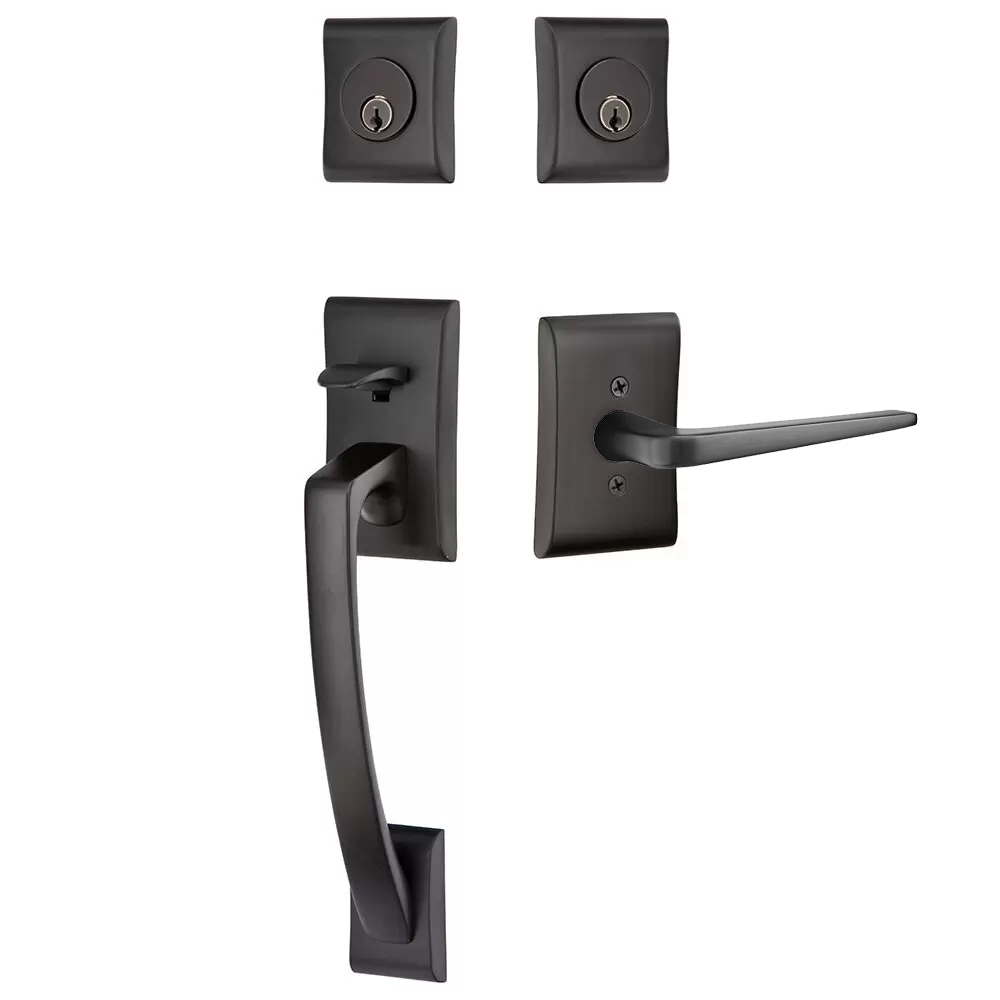 Emtek Ares Tubular Entryset Sectional with Athena Lever