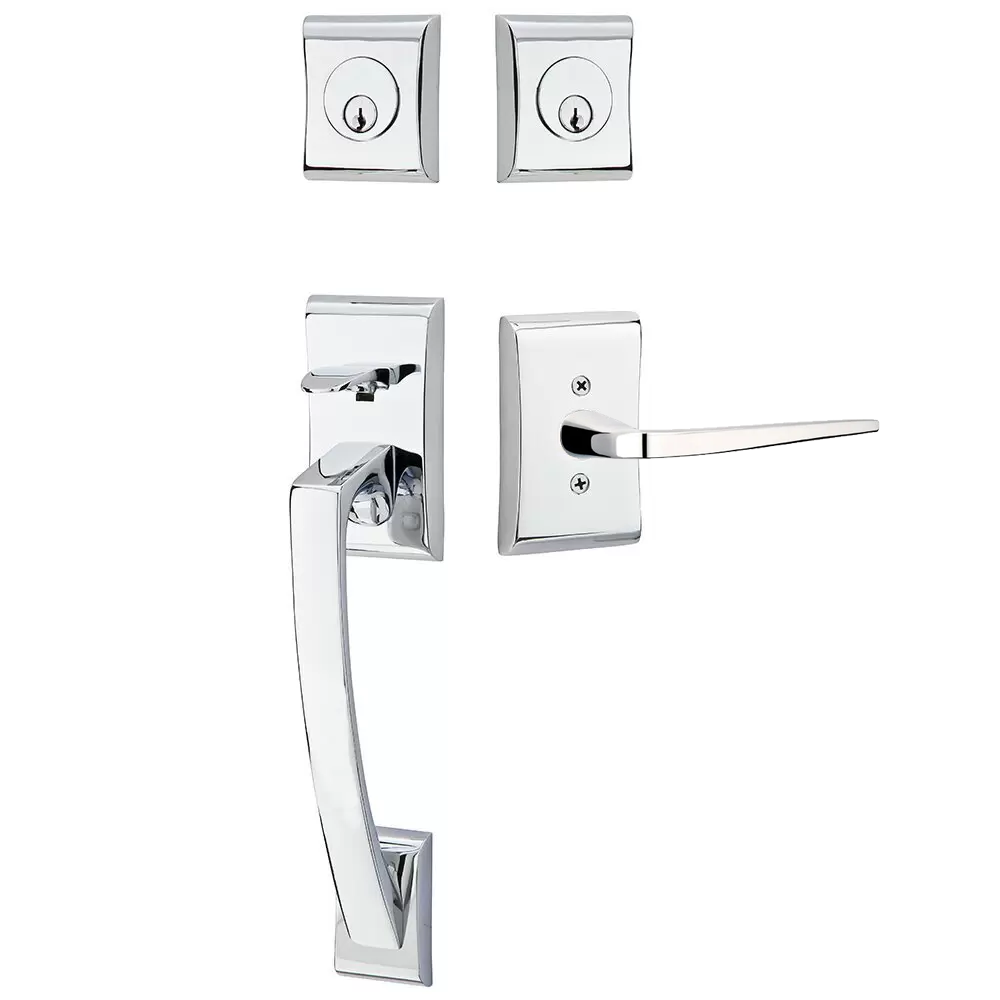 Emtek Ares Tubular Entryset Sectional with Athena Lever