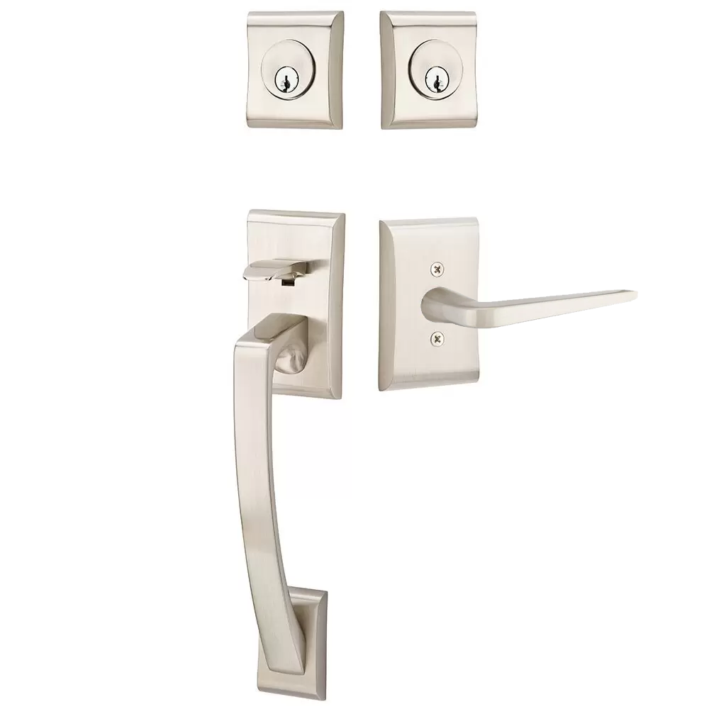 Emtek Ares Tubular Entryset Sectional with Athena Lever