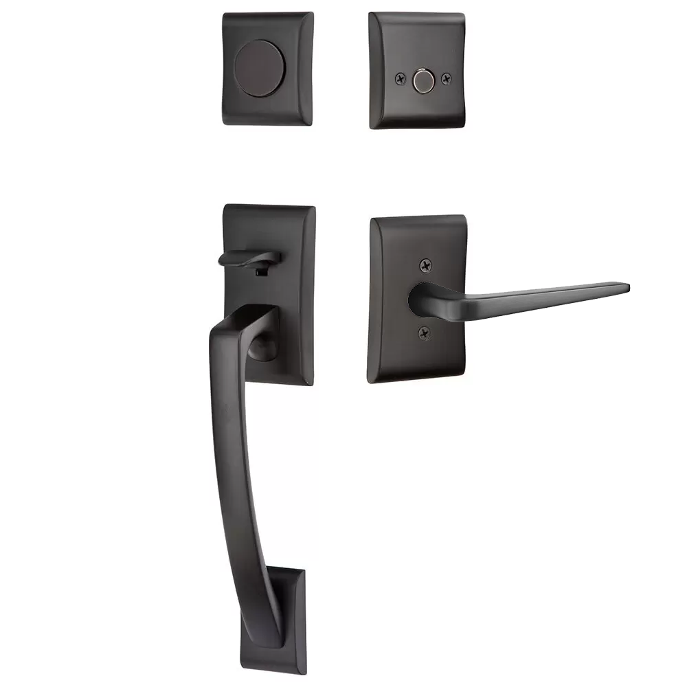 Emtek Ares Tubular Entryset Sectional with Athena Lever