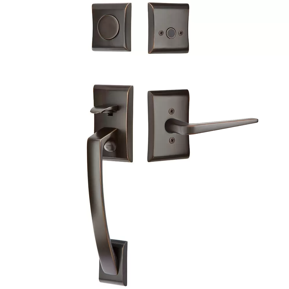 Emtek Ares Tubular Entryset Sectional with Athena Lever