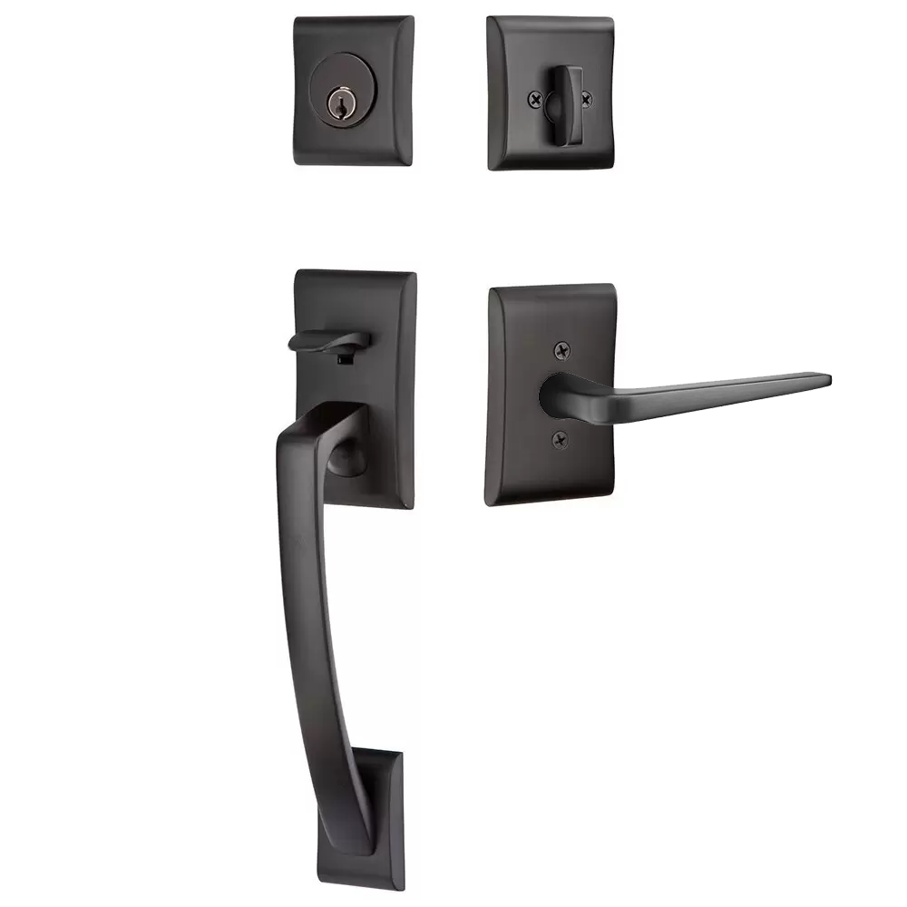 Emtek Ares Tubular Entryset Sectional with Athena Lever