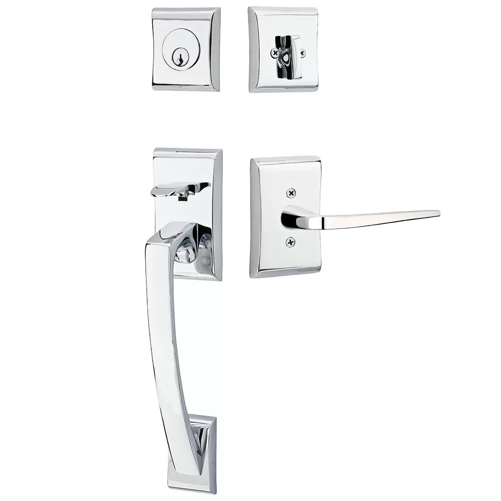 Emtek Ares Tubular Entryset Sectional with Athena Lever
