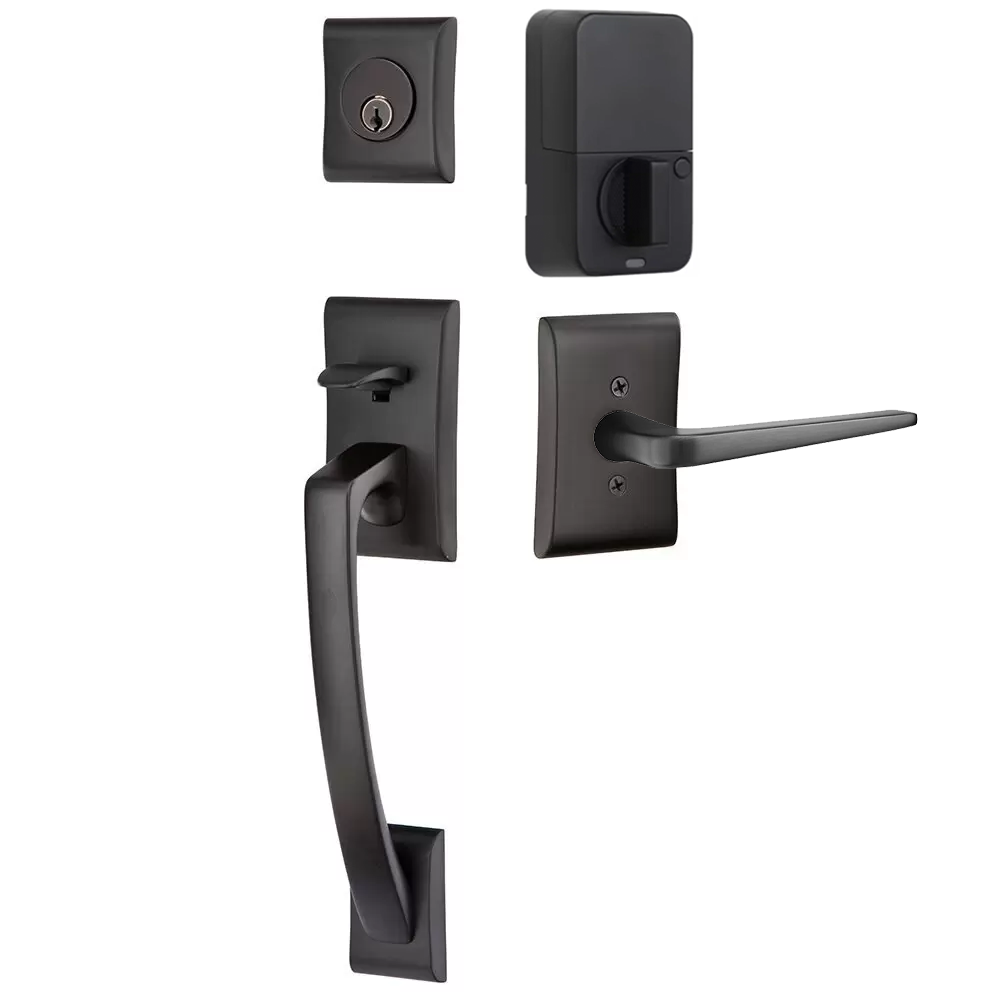 Emtek Ares Tubular Entryset Sectional with Athena Lever