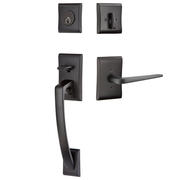 Emtek Ares Tubular Entryset Sectional with Athena Lever