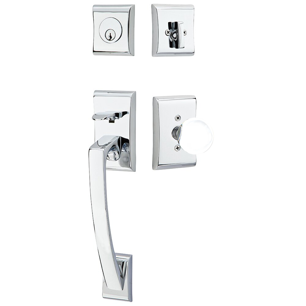 Emtek Ares Tubular Entryset Sectional with Bristol Glass Knob