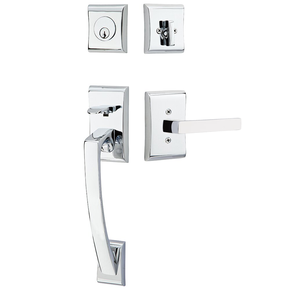 Emtek Ares Tubular Entryset Sectional with Dumont Lever