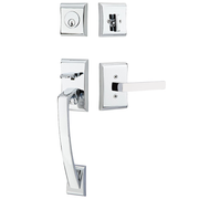 Emtek Ares Tubular Entryset Sectional with Dumont Lever