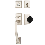 Emtek Ares Tubular Entryset Sectional with Ebony Porcelain Knob