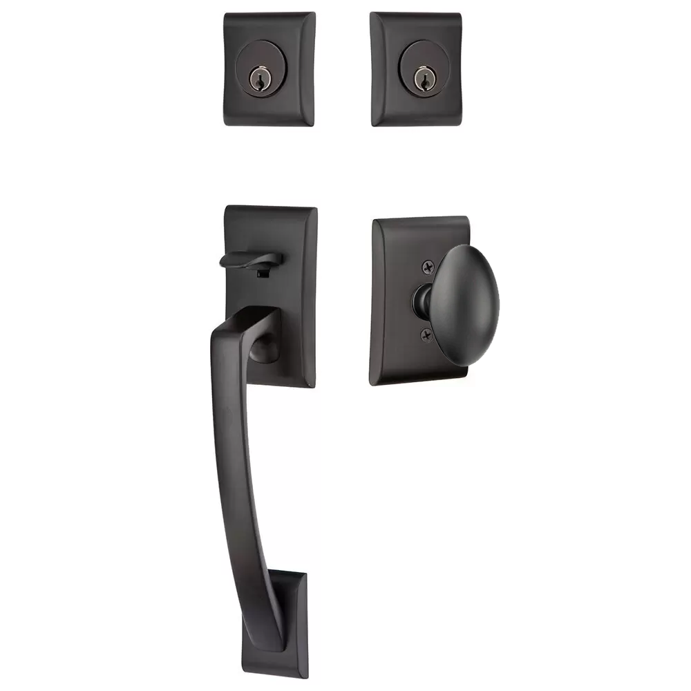 Emtek Ares Tubular Entryset Sectional with Egg Knob
