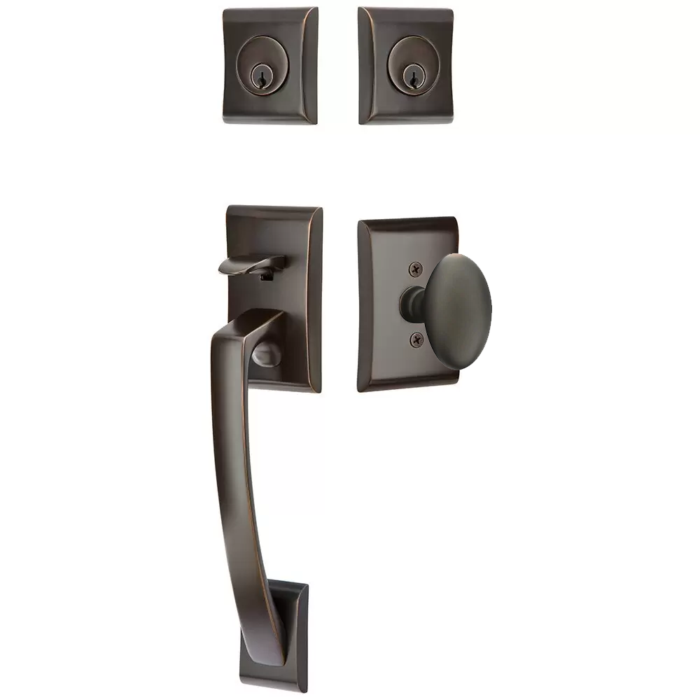 Emtek Ares Tubular Entryset Sectional with Egg Knob