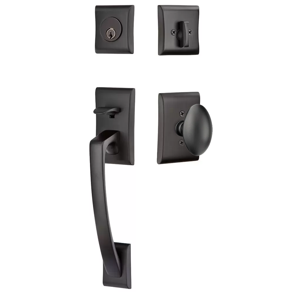 Emtek Ares Tubular Entryset Sectional with Egg Knob
