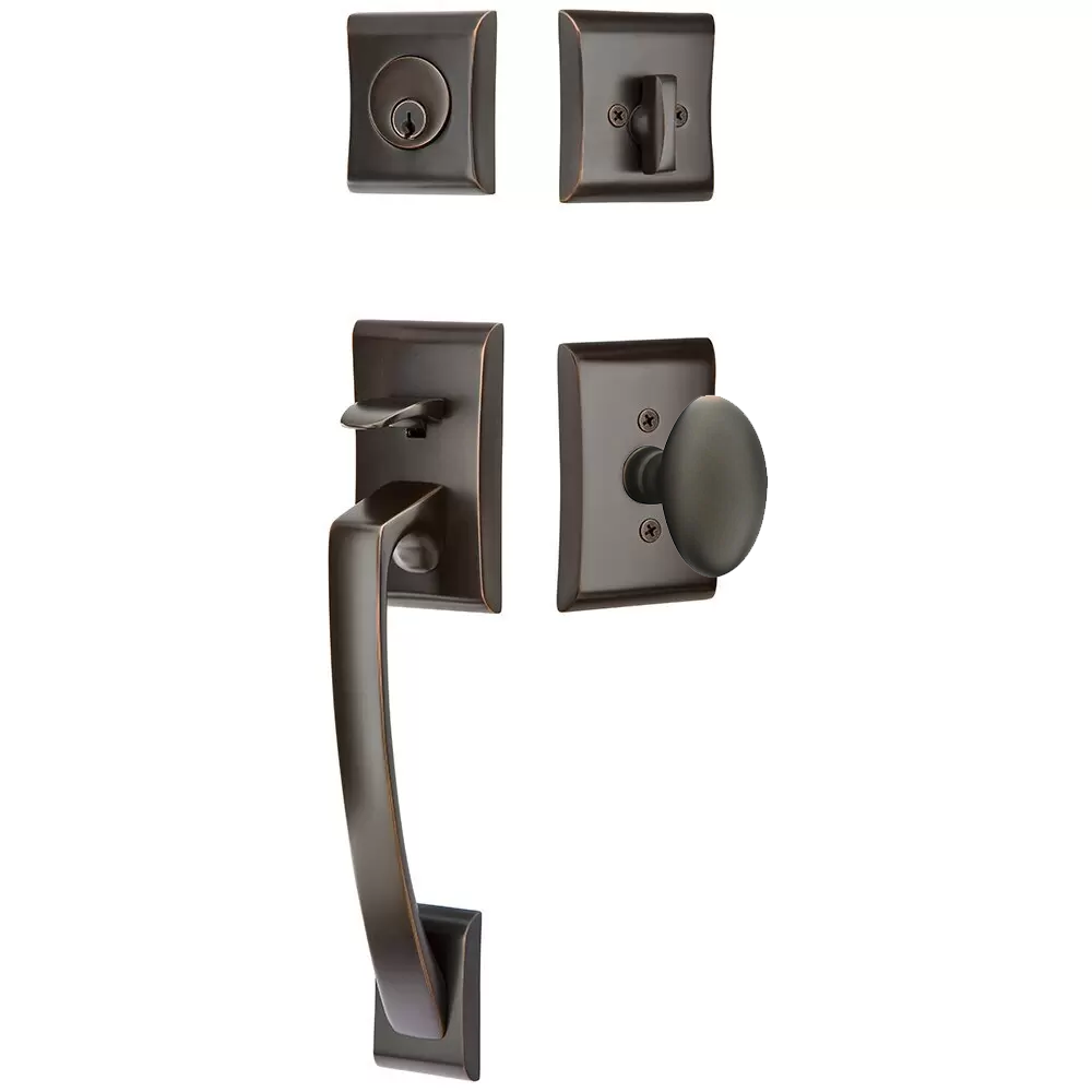 Emtek Ares Tubular Entryset Sectional with Egg Knob