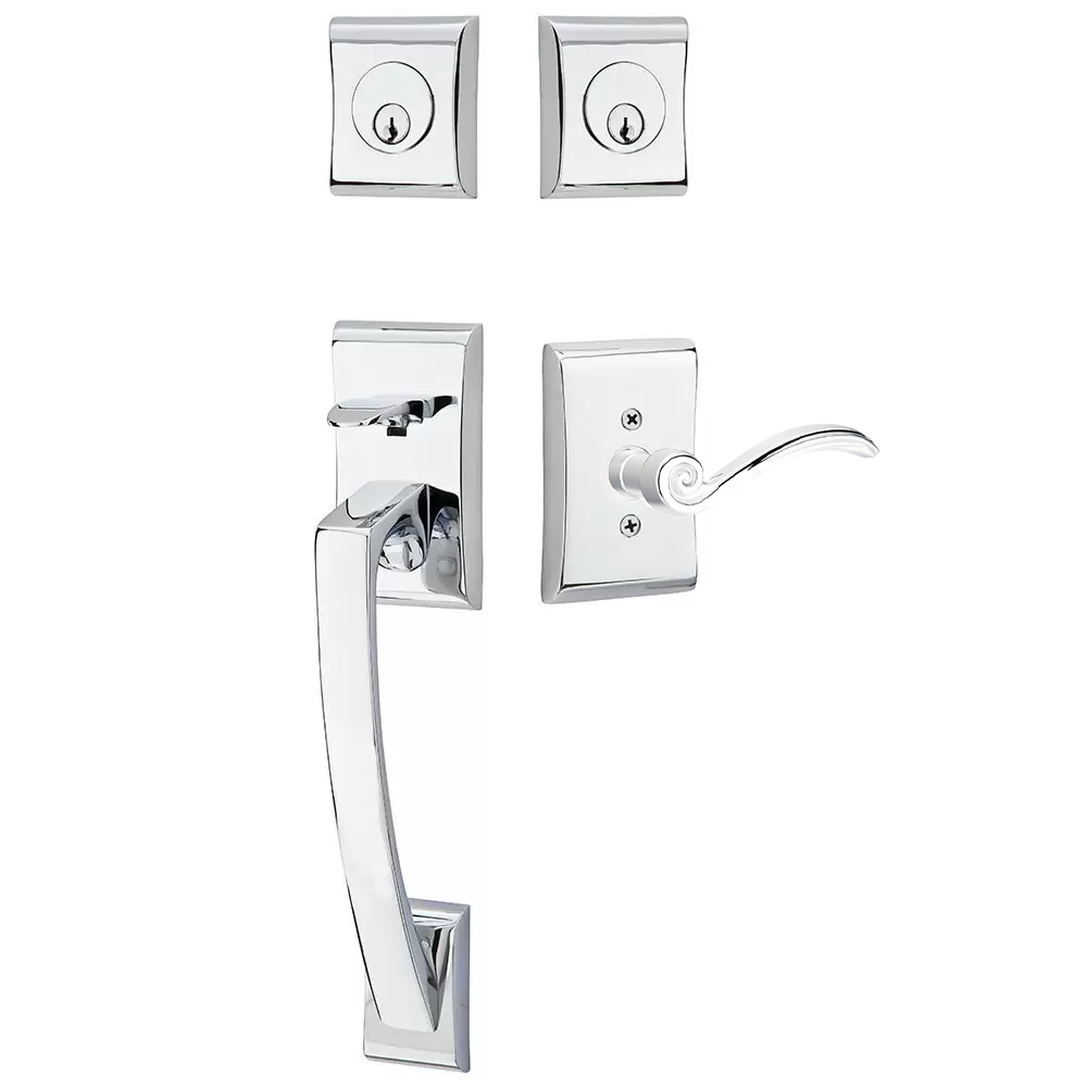 Emtek Ares Tubular Entryset Sectional with Elan Lever