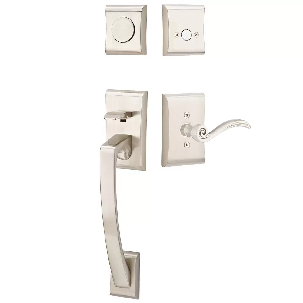 Emtek Ares Tubular Entryset Sectional with Elan Lever