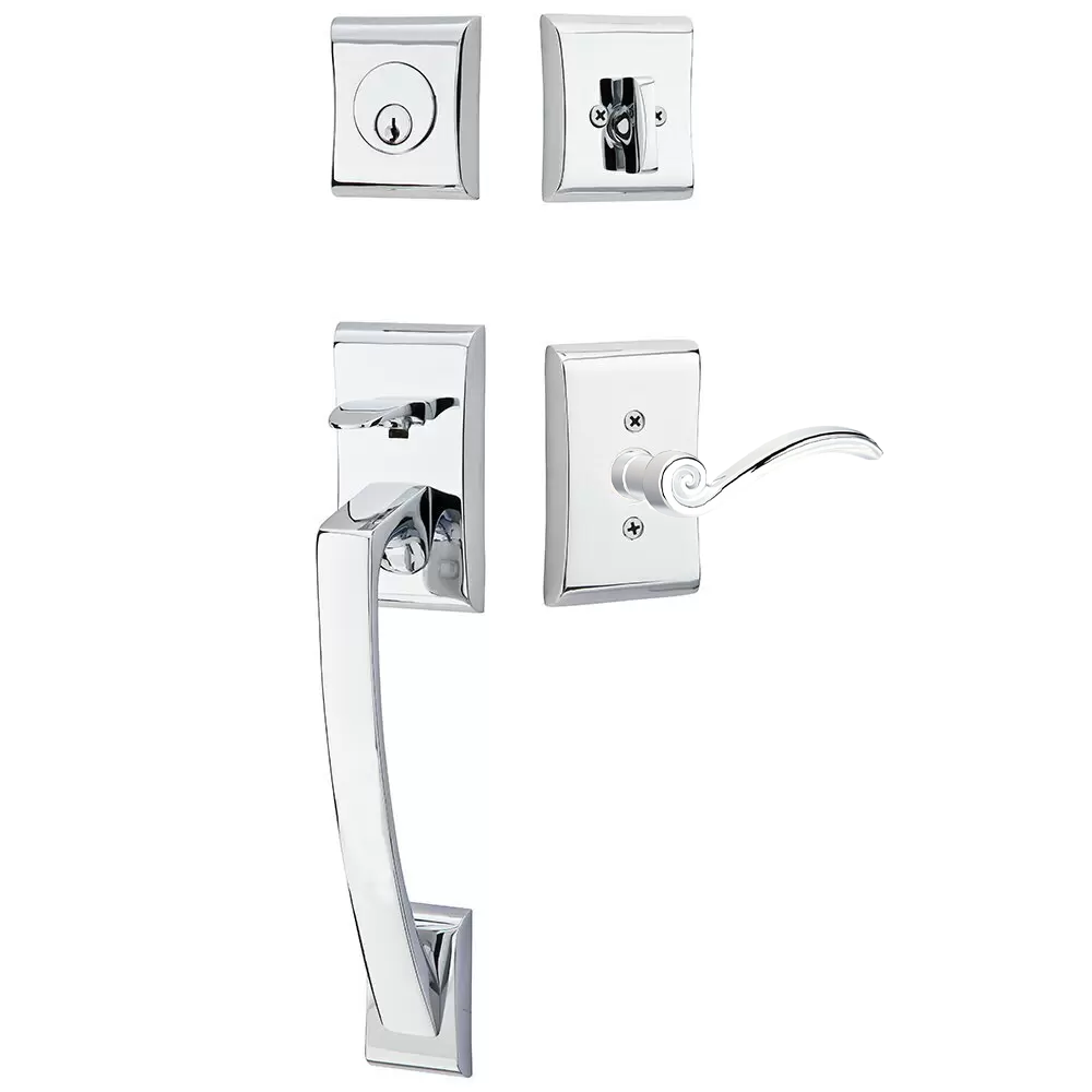 Emtek Ares Tubular Entryset Sectional with Elan Lever