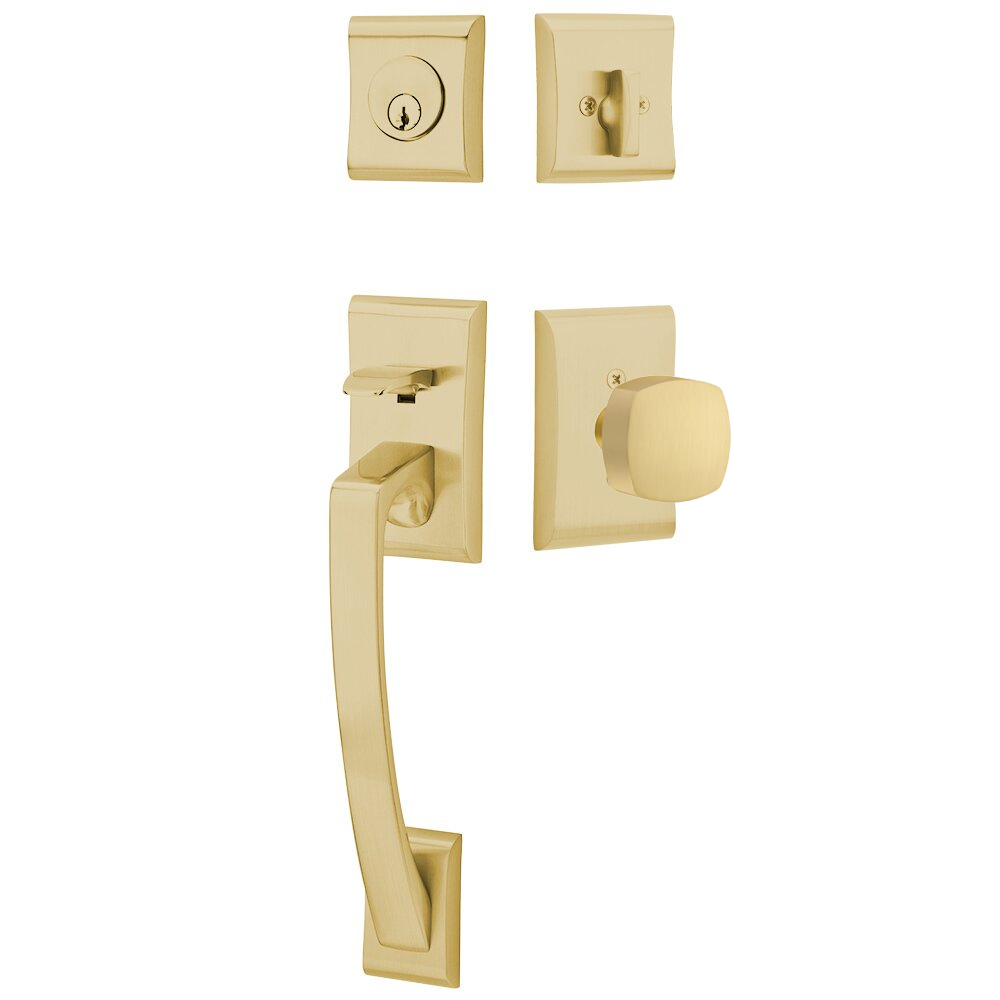 Emtek Ares Tubular Entryset Sectional with Freestone Knob