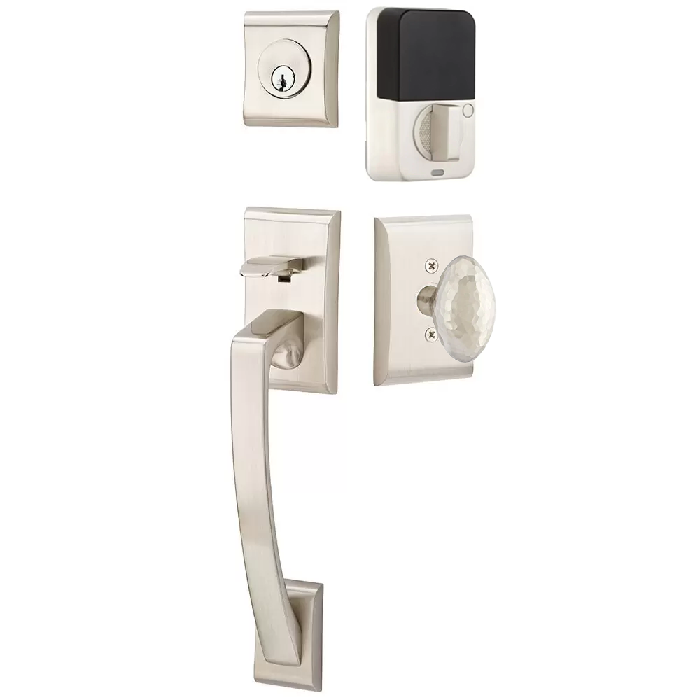 Emtek Ares Tubular Entryset Sectional with Hammered Egg Knob